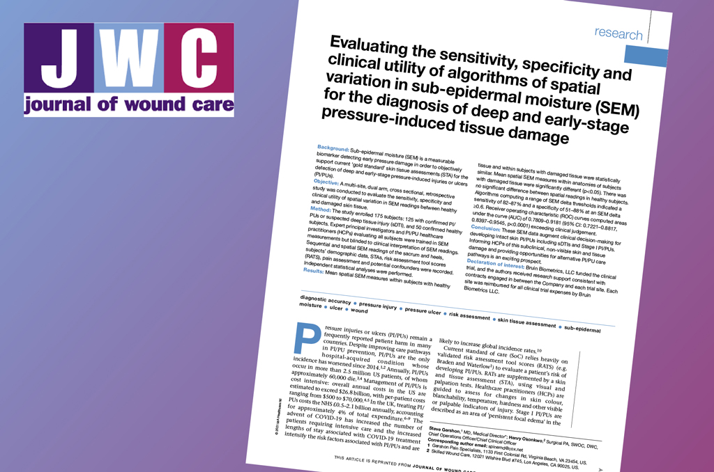 Evaluating the sensitivity, specifity and clinical utility of algorithms of spatial variation in sub-epidermal moisture (SEM) for the diagnosis of deep and early-stage pressure-induced tissye damage.