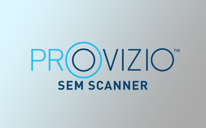 Large Provizio SEM Scanner logo emphasizing its role in modern healthcare solutions.